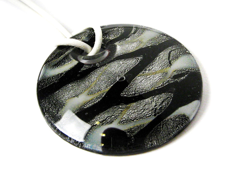 Glasanhänger “Button“ in schwarz 50 mm - 1 Stück