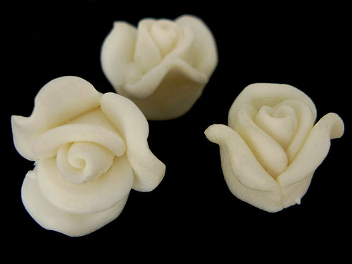 FimoPerlen “Rose“ in weiß 10~11 mm - 5 Stück