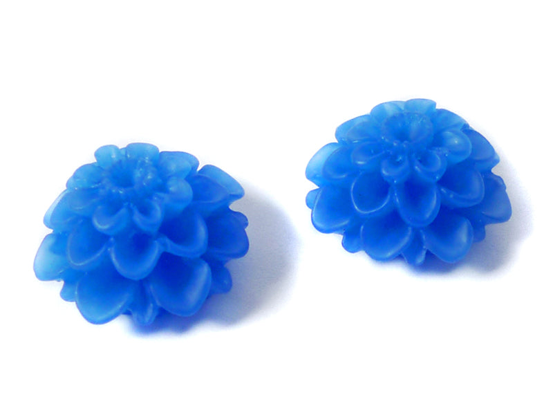 Cabochons “Blüte“ in blau 20 mm - 2 Stück
