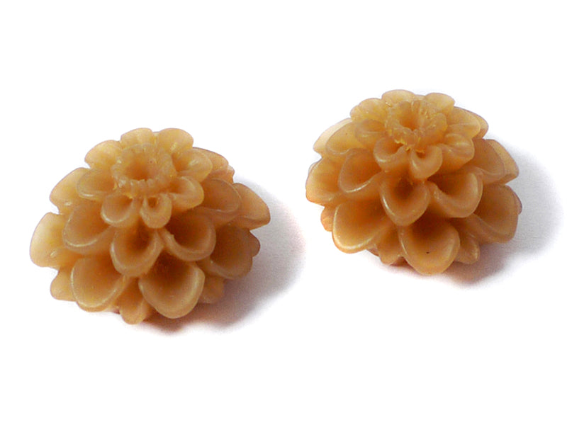 Cabochons “Blüte“ in braun 20 mm - 2 Stück