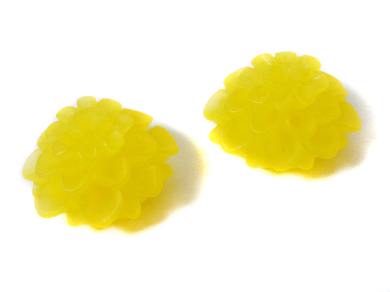 Cabochons “Blüte“ in gelb 20 mm - 2 Stück