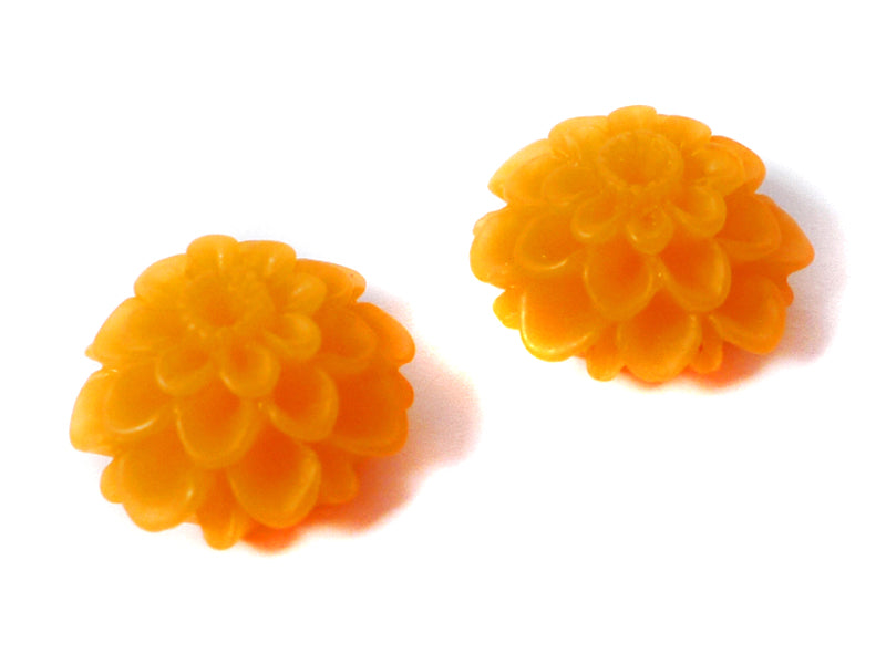 Cabochons “Blüte“ in orange 20 mm - 2 Stück