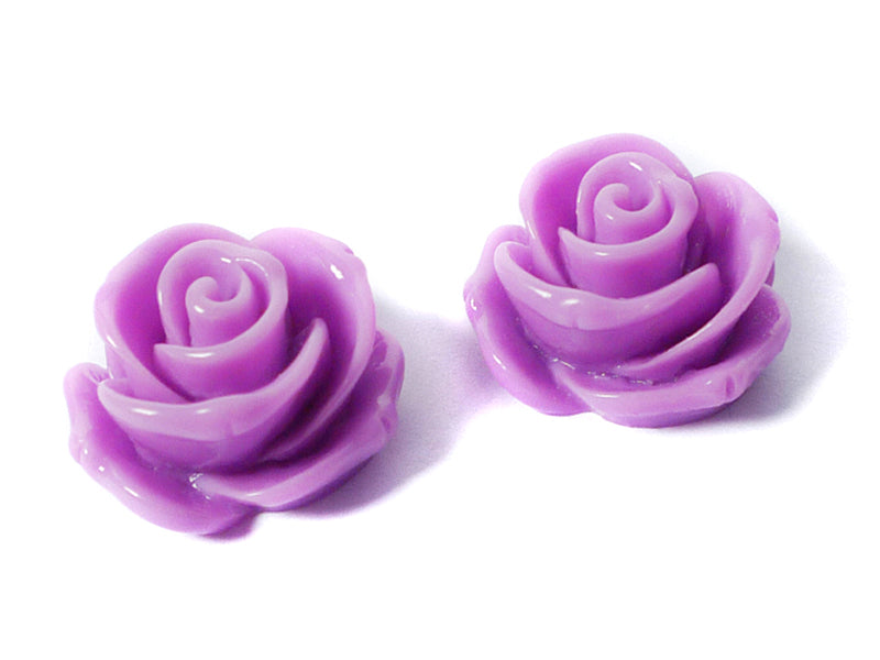 Cabochons “Rose“ in violett 23 x 13 mm - 2 Stück