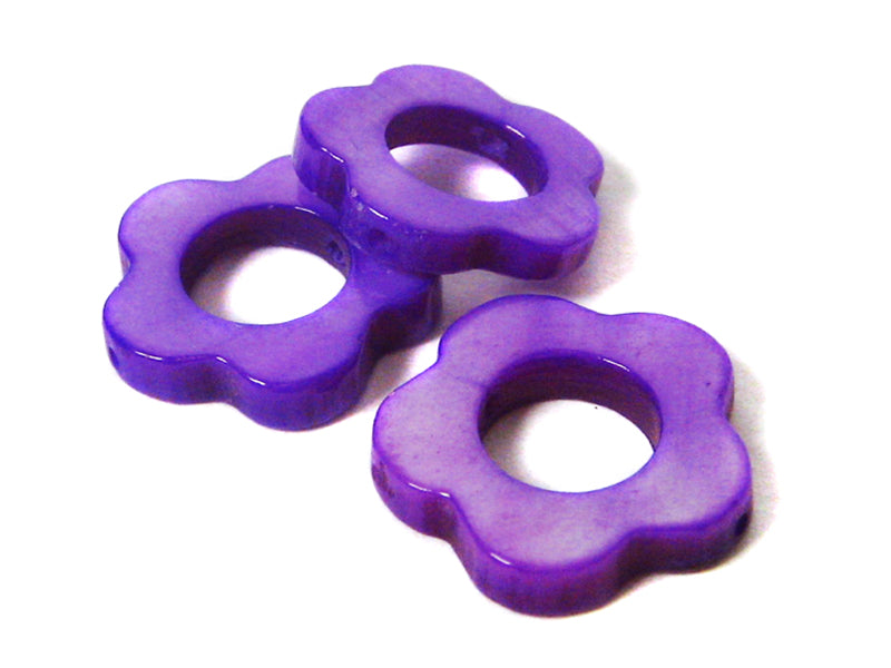 Perlmuttperlen “Blumen“ in violett - 10 Stück