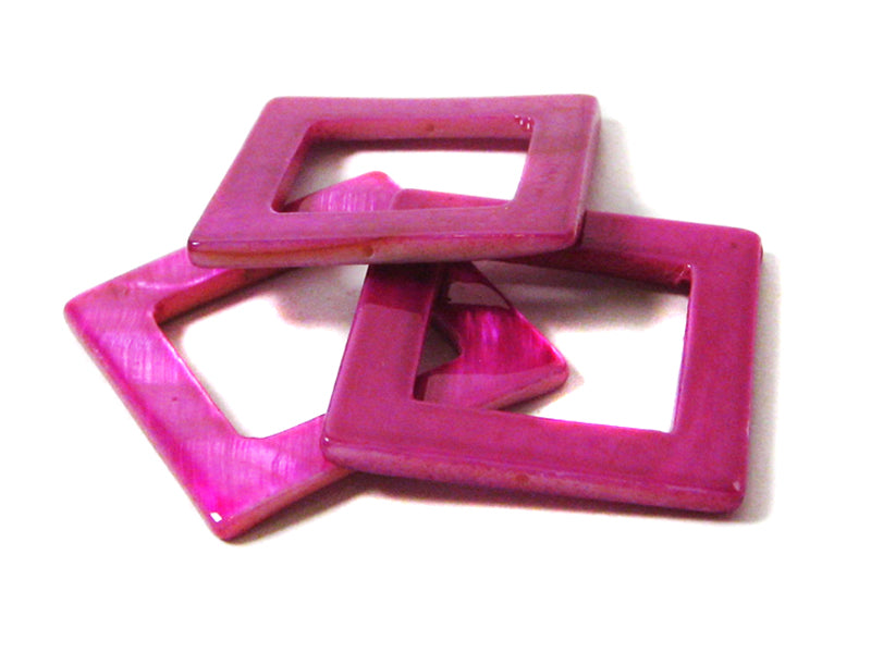 Perlmuttperlen “Quadrat“ in lila 28 mm - 5 Stück