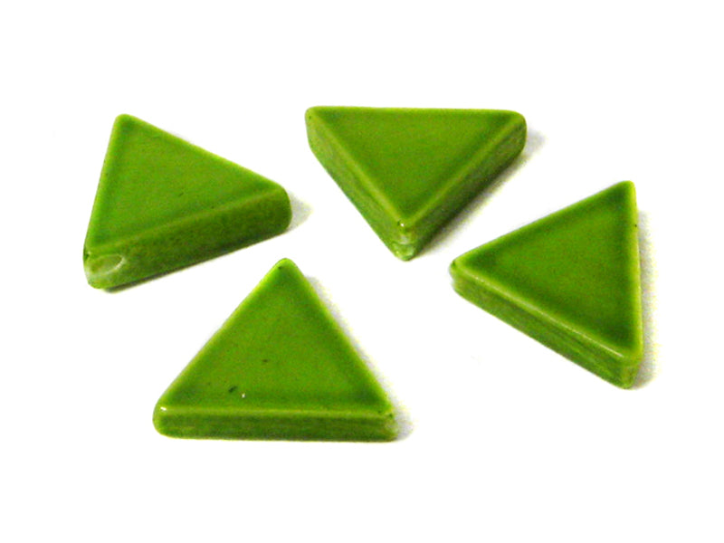 Perlmuttperlen “Dreiecke“ peridot - 10 Stück