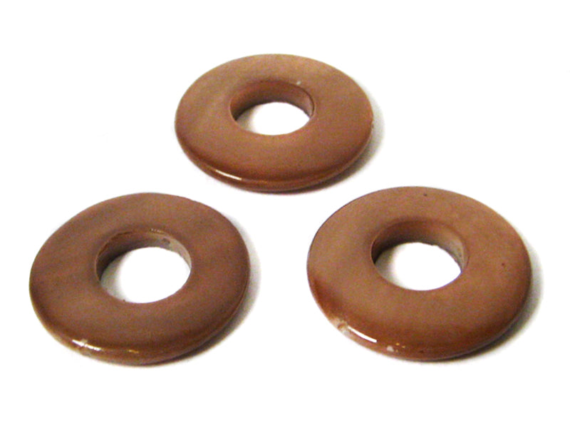 Perlmuttperlen “Donut“ in braun - 5 Stück