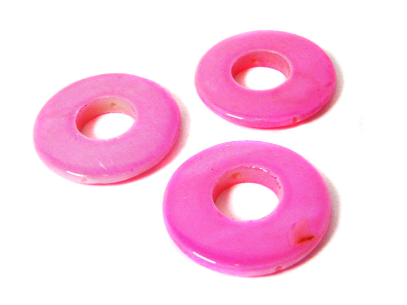 Perlmuttperlen “Donut“ in pink - 5 Stück