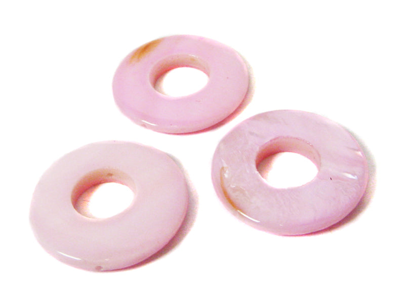 Perlmuttperlen “Donut“ in rose - 5 Stück