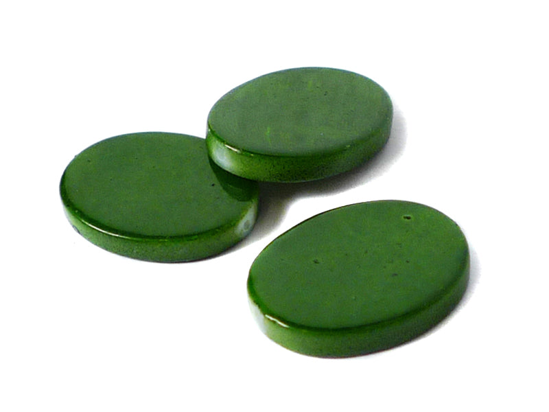 Perlmuttperlen “Oval“ in grün 15 x 20 mm - 5 Stück