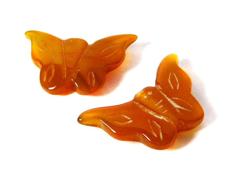 Achat Perle “Schmetterling“ in gelb 17 x 27 mm - 1 Stück