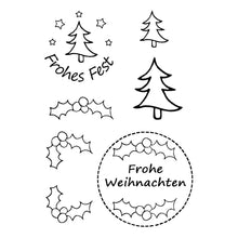 Lade das Bild in den Galerie-Viewer, Stempel Clear Motiv: Frohes Fest 3 / 7 - teilig
