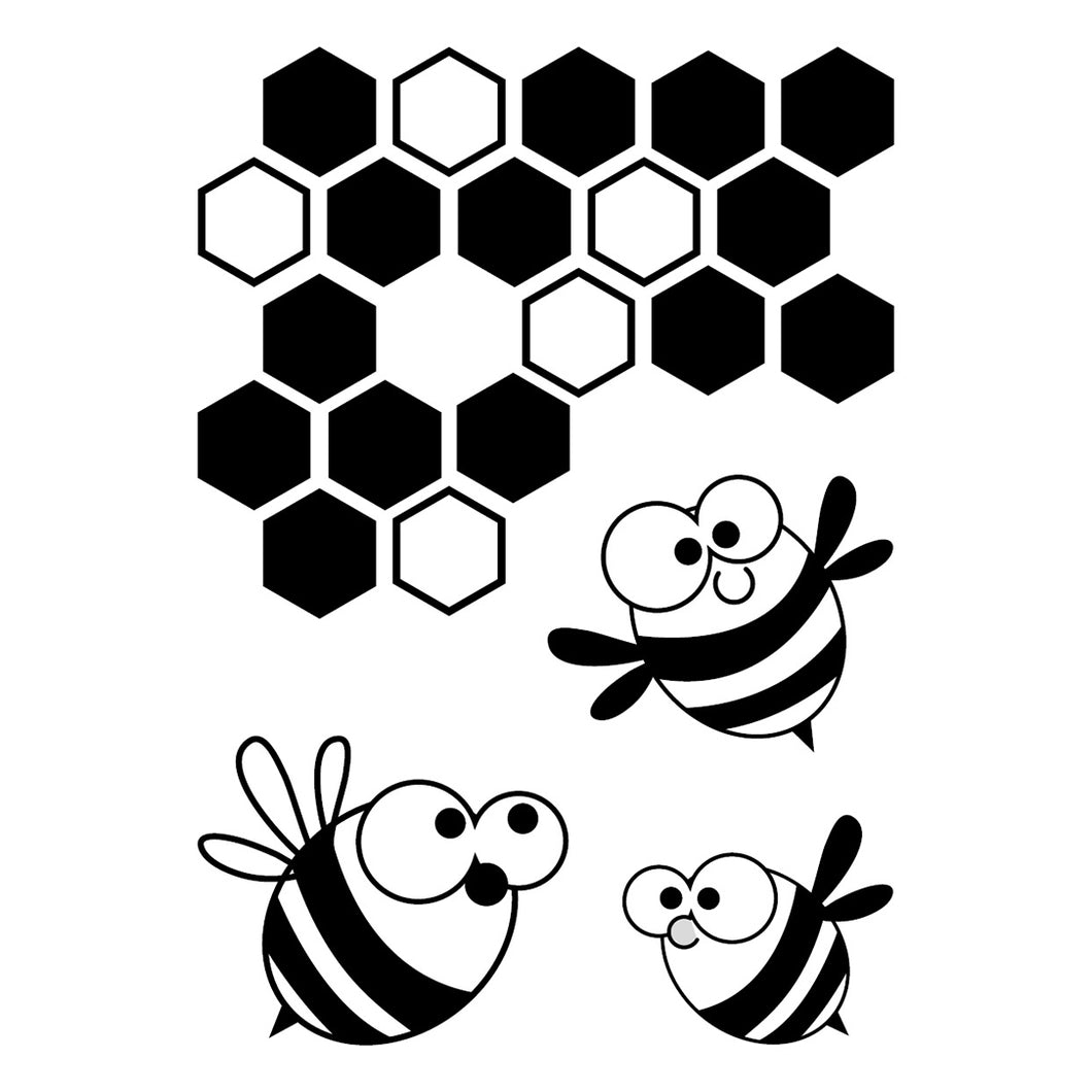 Stempel Clear Motiv: Bienen 1 / 4 - teilig