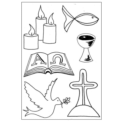 Stempel Clear Motiv: Christliche Symbole / 6 - teilig