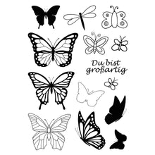 Lade das Bild in den Galerie-Viewer, Stempel Clear Motiv: Schmetterlinge / 14 - teilig
