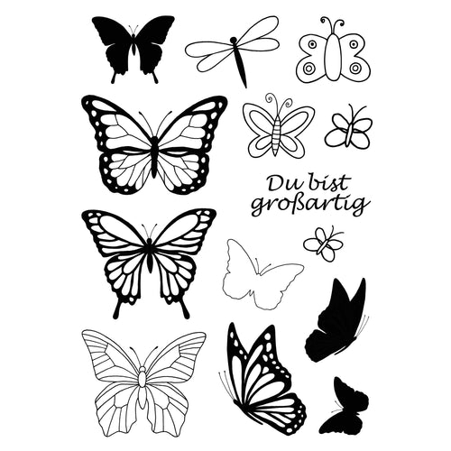 Stempel Clear Motiv: Schmetterlinge / 14 - teilig