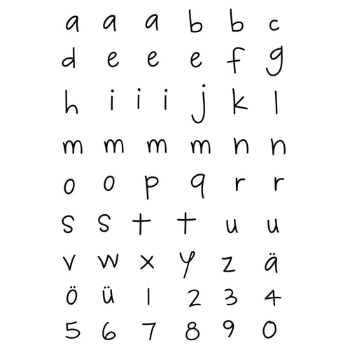 Stempel Clear Motiv: Alphabet Kleinbuchstaben / 55 - teilig