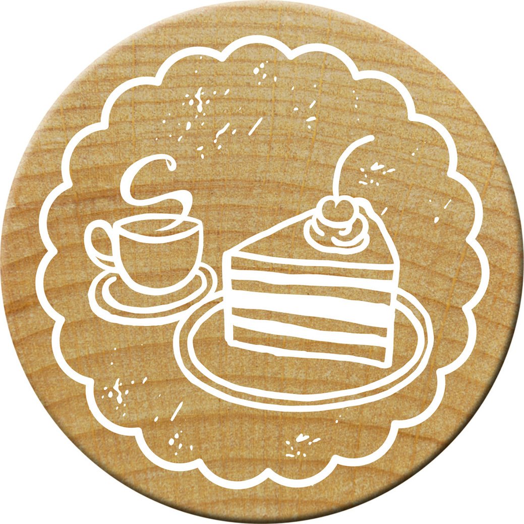 Holzstempel Kaffee und Kuchen ø 30 mm