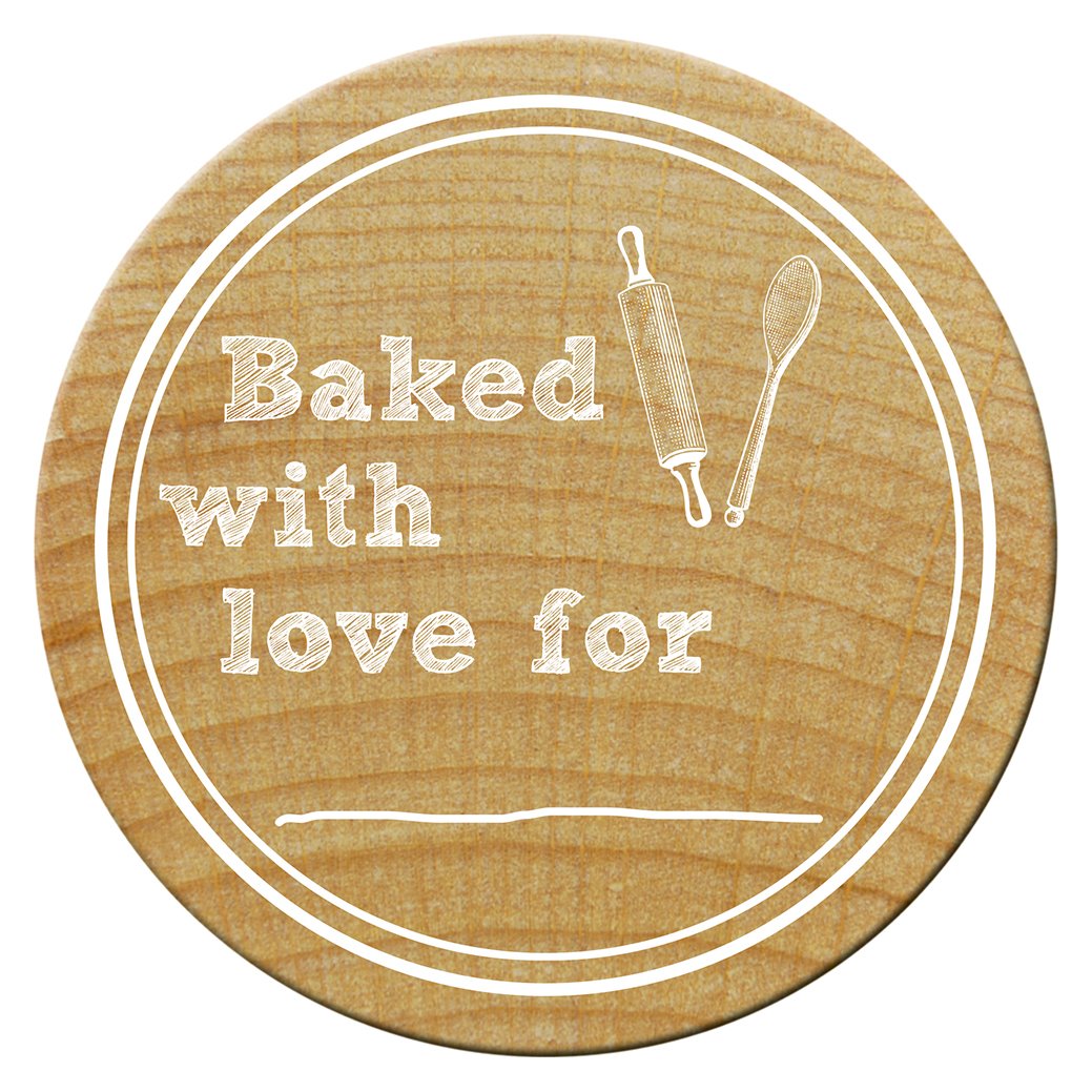 Holzstempel Baked with love for ø 30 mm