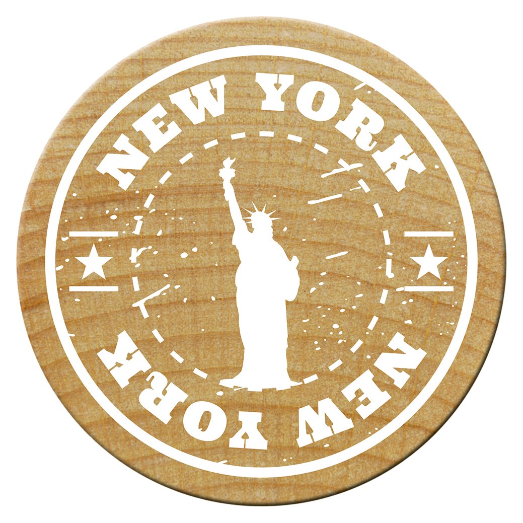 Holzstempel New York ... Statue of liberty ø 30 mm