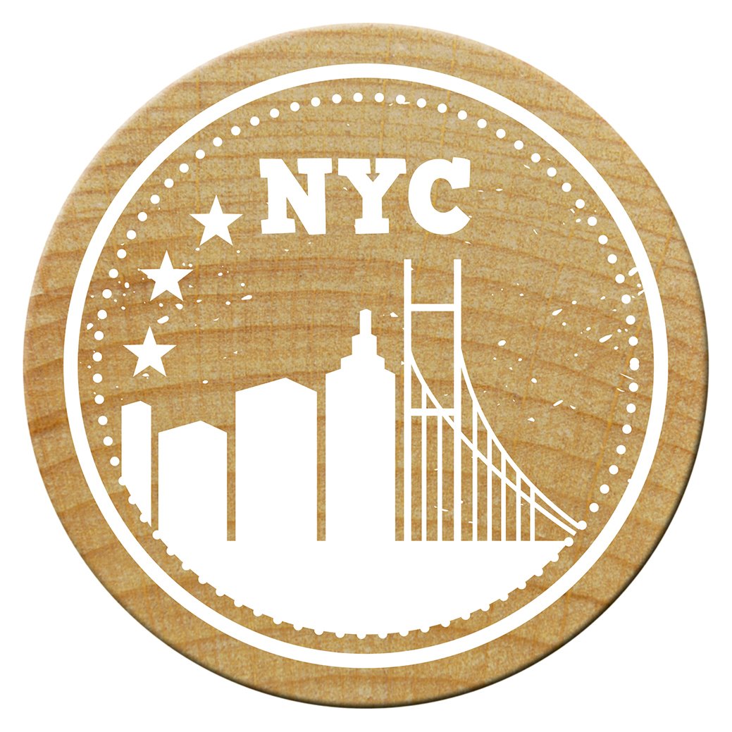 Holzstempel NYC skyline ø 30 mm