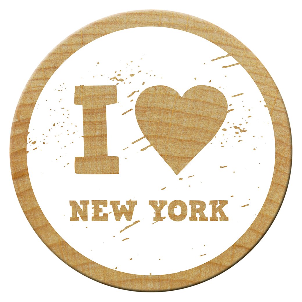 Holzstempel I live New York ø 30 mm