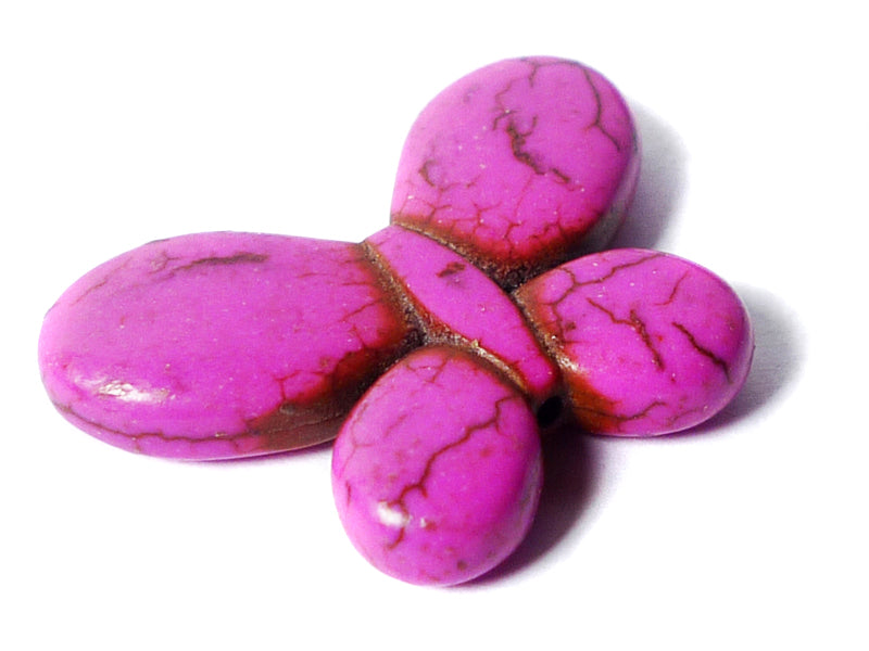 Howlith Perlen “Schmetterling“ in pink - 2 Stück