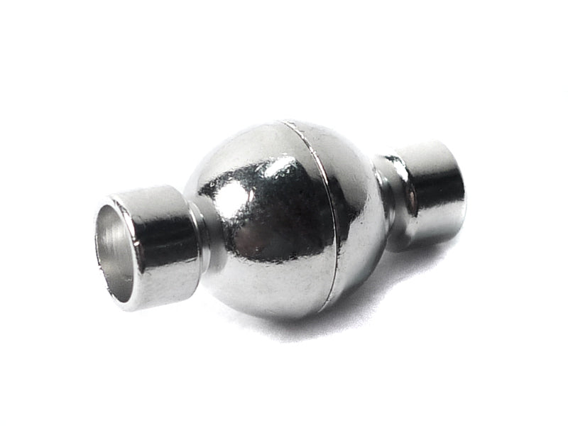 Magnetverschluss “Kugel“ für Bänder 6 mm - 1 Stück (silberfarben)