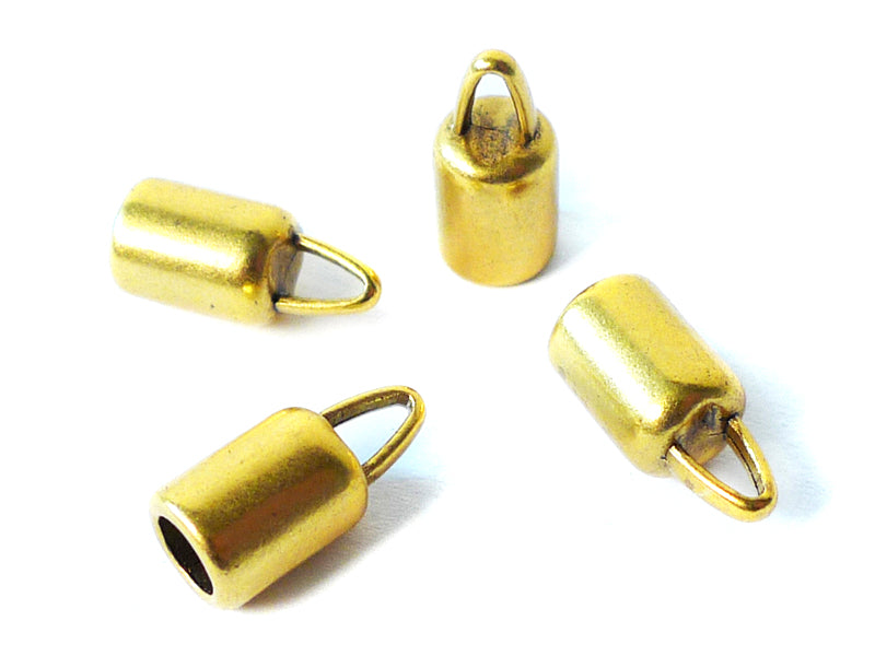 Endkappen für Bänder 4mm in gold - 4 Stück
