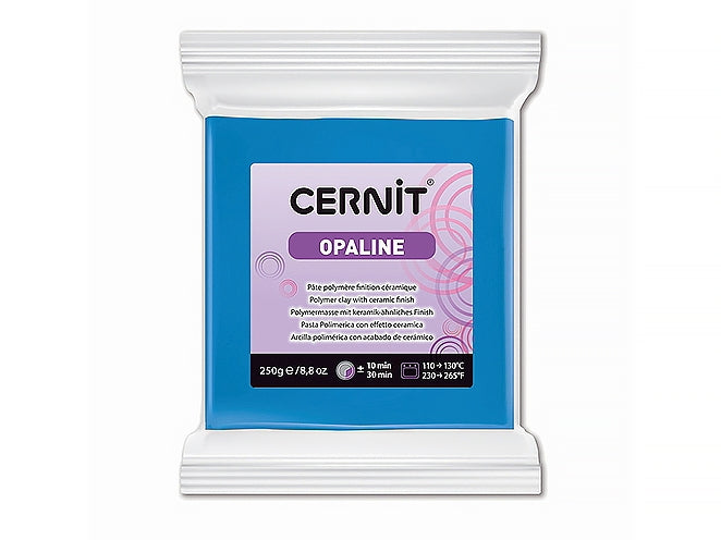 Cernit OPALINE, Modelliermasse, Polymer Clay in primärblau - 250g Packung