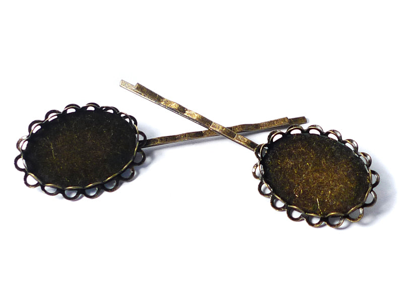 Haarklammern für Cabochons 72,7 mm - 5 Stück