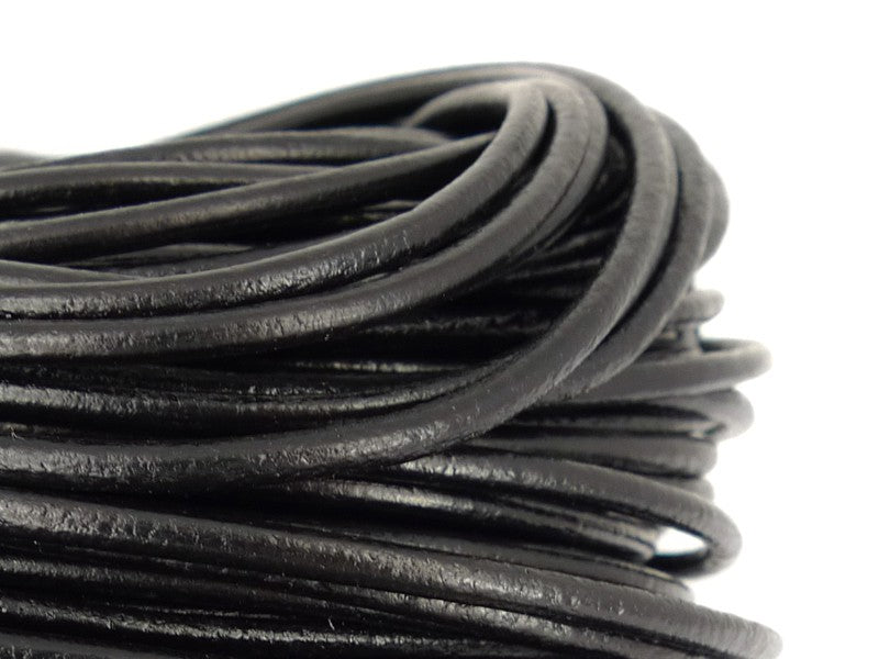 Lederband / Rindlederband in schwarz 3.0mm Durchmesser