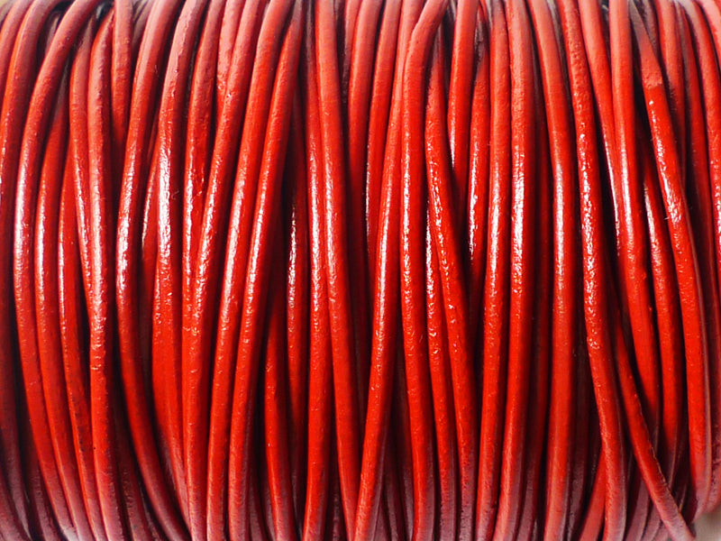 Lederband “Endlos“ in rot 2 mm - 1 Meter
