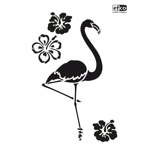 Stencil Flamingo und Blumen