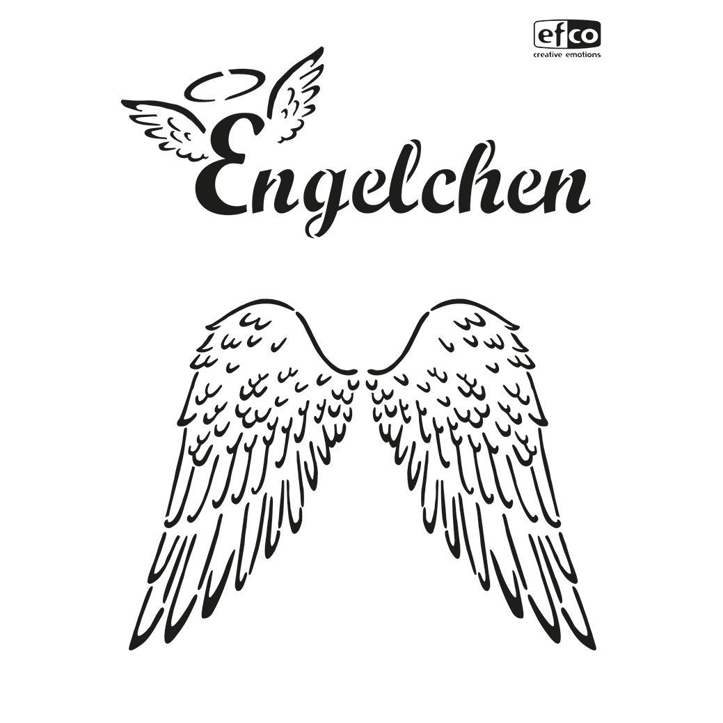 Stencil Engelchen und Engelsflügel