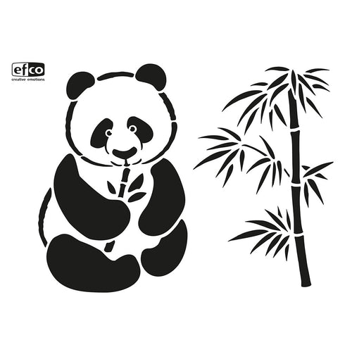 Stencil Panda Bambus