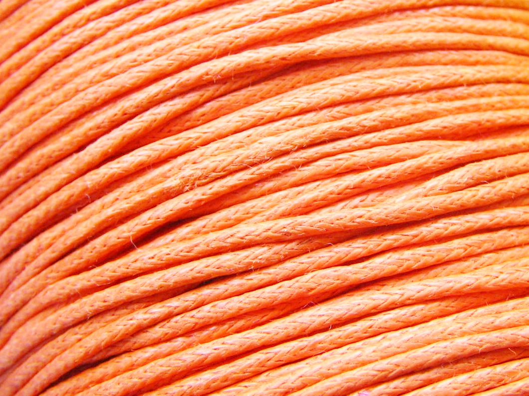 Cotton Wax / Baumwoll Kordel in orange 1mm - 5 Meter