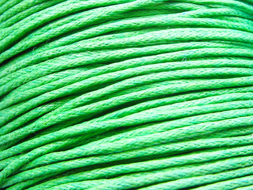 Cotton Wax / Baumwoll Kordel in grün 1mm - 5 Meter