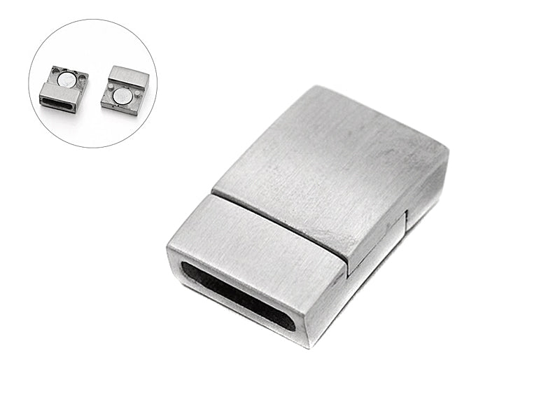 Edelstahl Magnetverschluss für Bänder 12.5x20 mm - 1 Stück