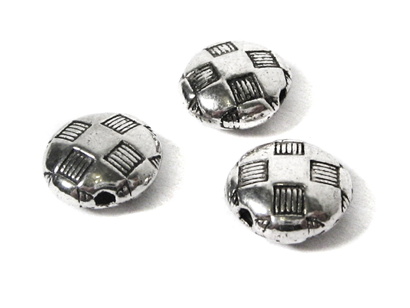Metallperlen Spacer “Button“ in silber 10 mm - 10 Stück