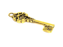 Lade das Bild in den Galerie-Viewer, Metallanhänger “Schlüssel“ in goldfarben 50 x 14,5 mm
