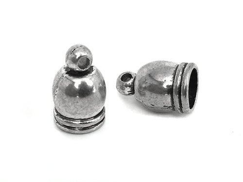 Endkappen für Bänder 12x7mm in platinfarben / Einklebefläche: 6 mm