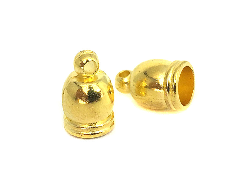 Endkappen für Bänder 12x7mm in goldfarben / Einklebefläche: 6 mm