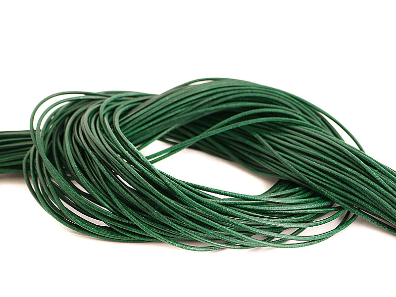 Rindlederband in dunkelgrün 2 mm stark - 1 Meter