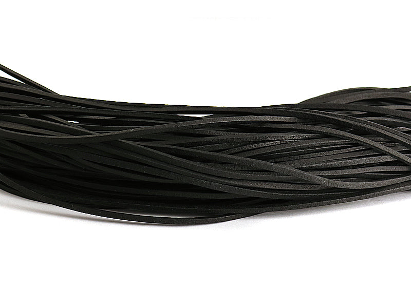 Lederband / Narbenfellriemen 4-kantig in schwarz 3 mm stark