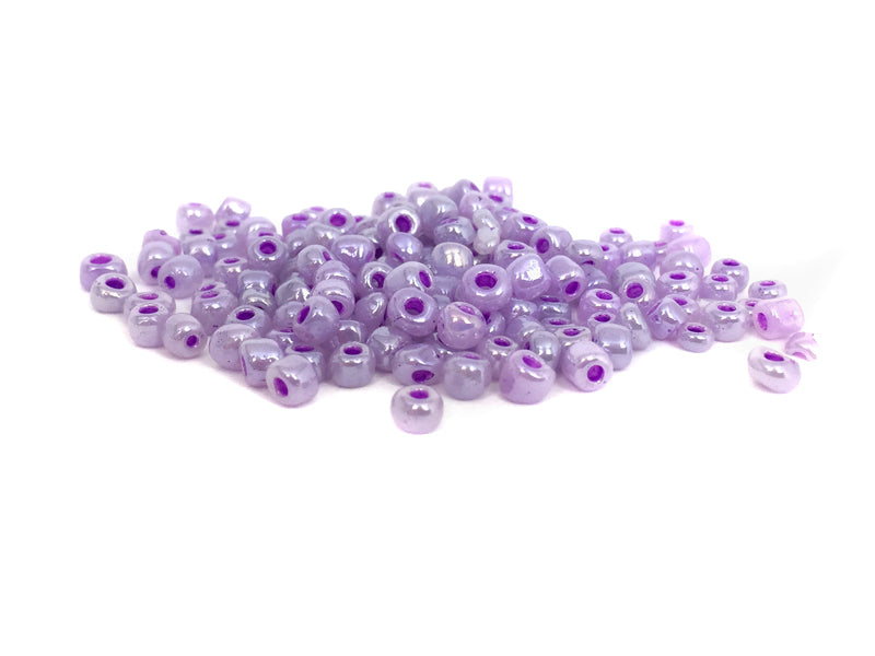 Rocailles Perlen perlisiert in lila - 6/0 - 20 Gramm
