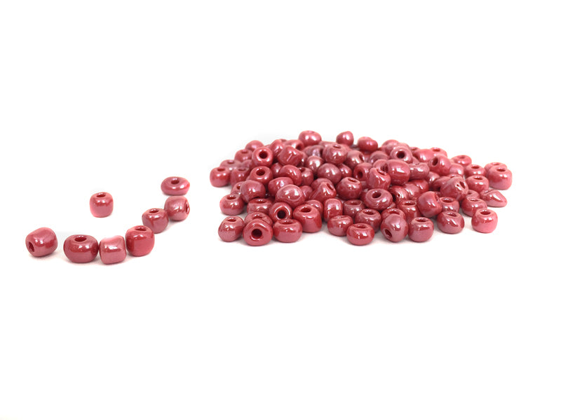 Rocailles Perlen perlisiert in fuchsia - 6/0 - 20 Gramm