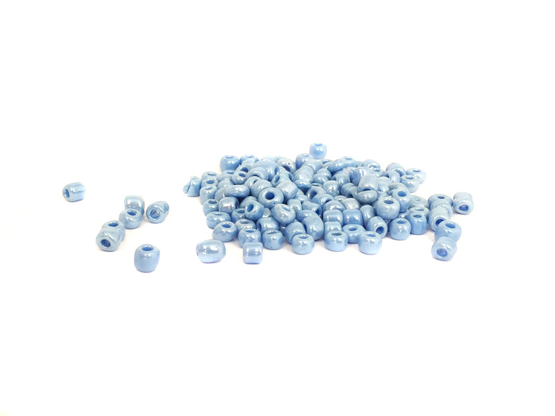 Rocailles Perlen perlisiert in hellblau - 6/0 - 20 Gramm