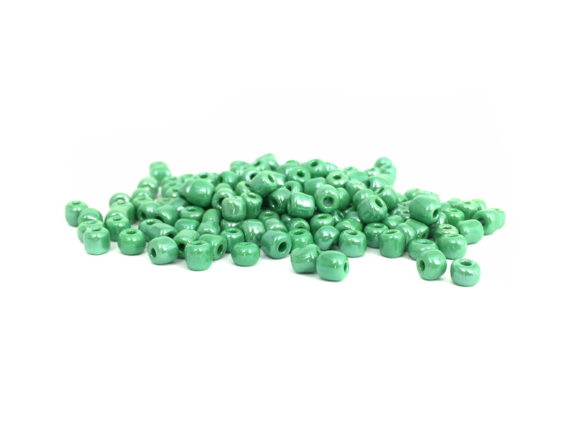Rocailles Perlen perlisiert in grün - 6/0 - 20 Gramm
