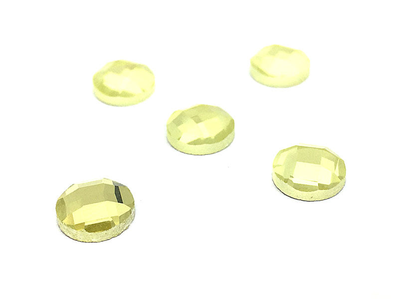 Facettierte Glascabochons 8 mm in gelb